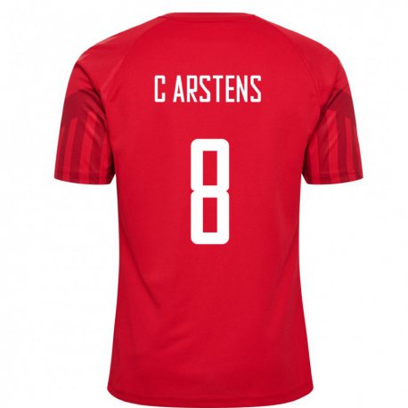 Kandiny Hombre Camiseta Dinamarca Signe Carstens #8 Rojo 1ª Equipación 22-24 La Camisa Chile