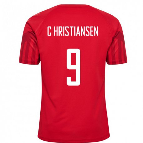 Kandiny Hombre Camiseta Dinamarca Nanna Christiansen #9 Rojo 1ª Equipación 22-24 La Camisa Chile
