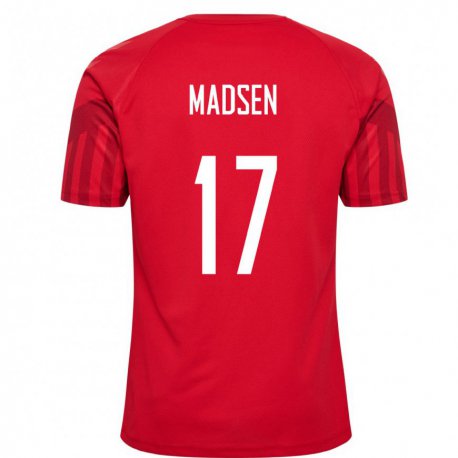 Kandiny Hombre Camiseta Dinamarca Rikke Marie Madsen #17 Rojo 1ª Equipación 22-24 La Camisa Chile