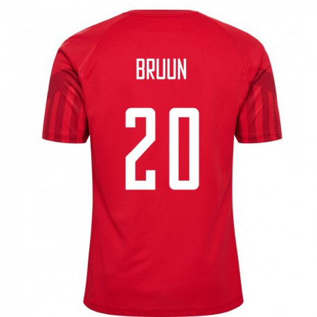 Kandiny Hombre Camiseta Dinamarca Signe Bruun #20 Rojo 1ª Equipación 22-24 La Camisa Chile