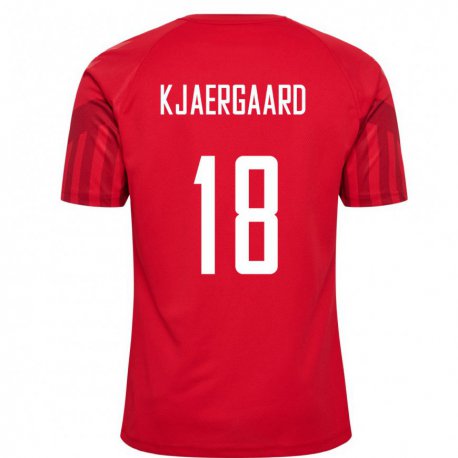 Kandiny Hombre Camiseta Dinamarca Maurits Kjaergaard #18 Rojo 1ª Equipación 22-24 La Camisa Chile