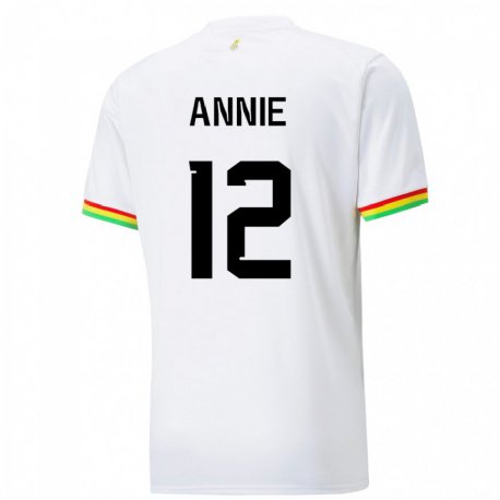 Kandiny Hombre Camiseta Ghana Henrietta Annie #12 Blanco 1ª Equipación 22-24 La Camisa Chile