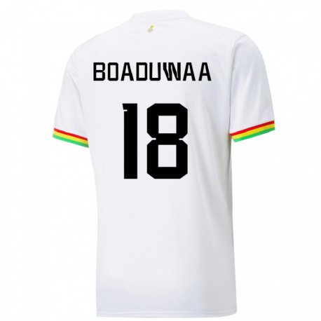 Kandiny Hombre Camiseta Ghana Doris Boaduwaa #18 Blanco 1ª Equipación 22-24 La Camisa Chile