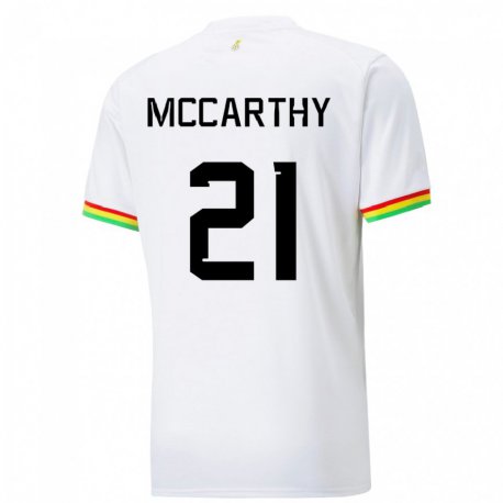 Kandiny Hombre Camiseta Ghana Kerrie Mccarthy #21 Blanco 1ª Equipación 22-24 La Camisa Chile