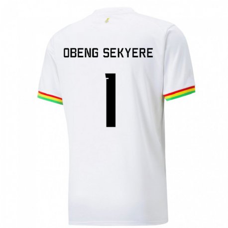 Kandiny Hombre Camiseta Ghana Gregory Obeng Sekyere #1 Blanco 1ª Equipación 22-24 La Camisa Chile