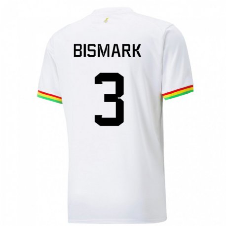 Kandiny Hombre Camiseta Ghana Anim Bismark #3 Blanco 1ª Equipación 22-24 La Camisa Chile