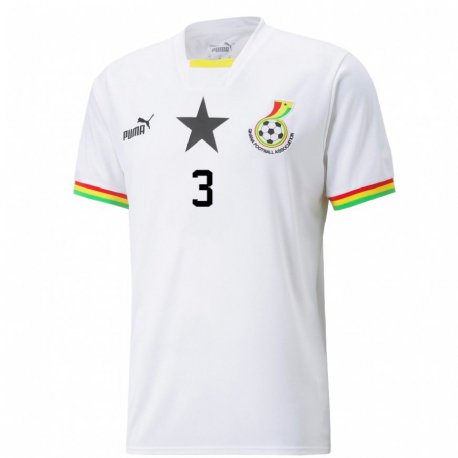 Kandiny Hombre Camiseta Ghana Anim Bismark #3 Blanco 1ª Equipación 22-24 La Camisa Chile