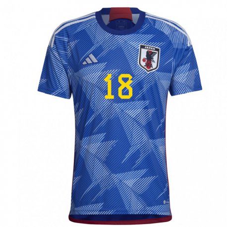 Kandiny Hombre Camiseta Japón Momoko Tanaka #18 Azul Real 1ª Equipación 22-24 La Camisa Chile