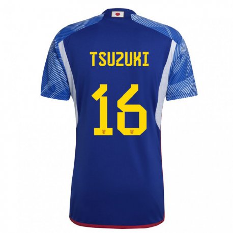 Kandiny Hombre Camiseta Japón Shunta Tsuzuki #16 Azul Real 1ª Equipación 22-24 La Camisa Chile