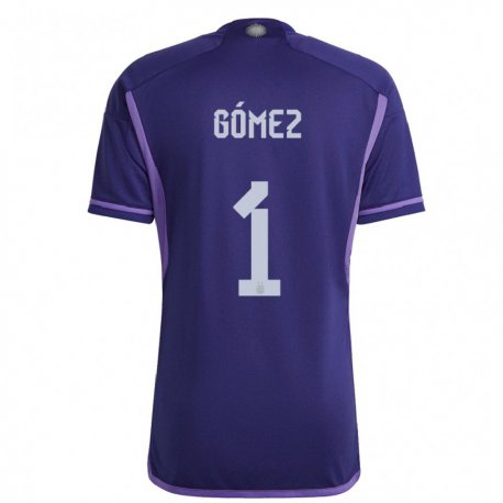 Kandiny Hombre Camiseta Argentina Francisco Gomez #1 Morado 2ª Equipación 22-24 La Camisa Chile