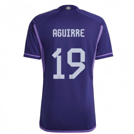 Kandiny Hombre Camiseta Argentina Brian Aguirre #19 Morado 2ª Equipación 22-24 La Camisa Chile