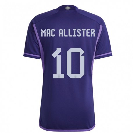 Kandiny Hombre Camiseta Argentina Alexis Mac Allister #10 Morado 2ª Equipación 22-24 La Camisa Chile