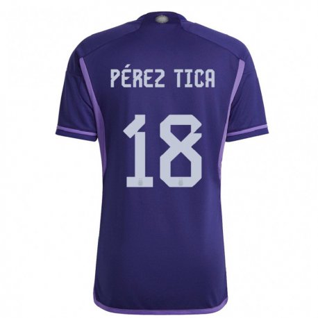 Kandiny Hombre Camiseta Argentina Jeremias Perez Tica #18 Morado 2ª Equipación 22-24 La Camisa Chile