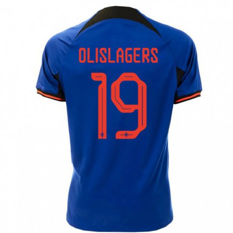 Kandiny Hombre Camiseta Países Bajos Marisa Olislagers #19 Azul Real 2ª Equipación 22-24 La Camisa Chile