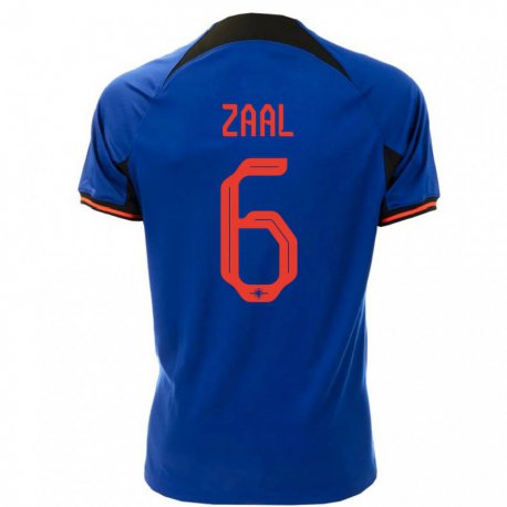 Kandiny Hombre Camiseta Países Bajos Timo Zaal #6 Azul Real 2ª Equipación 22-24 La Camisa Chile