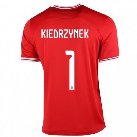 Kandiny Hombre Camiseta Polonia Katarzyna Kiedrzynek #1 Rojo 2ª Equipación 22-24 La Camisa Chile