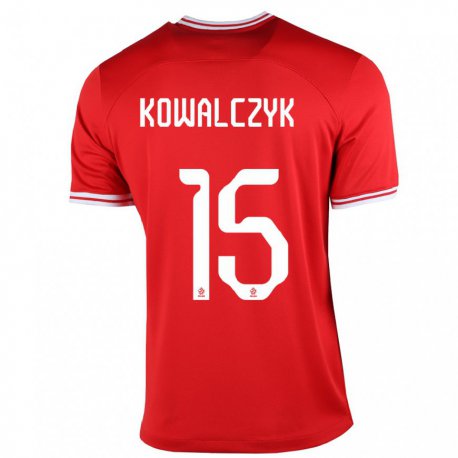 Kandiny Hombre Camiseta Polonia Mateusz Kowalczyk #15 Rojo 2ª Equipación 22-24 La Camisa Chile