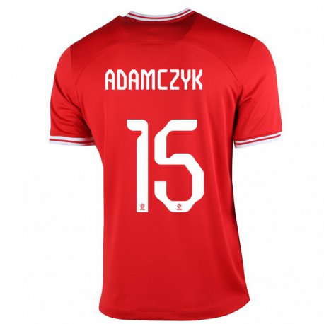 Kandiny Hombre Camiseta Polonia Nico Adamczyk #15 Rojo 2ª Equipación 22-24 La Camisa Chile