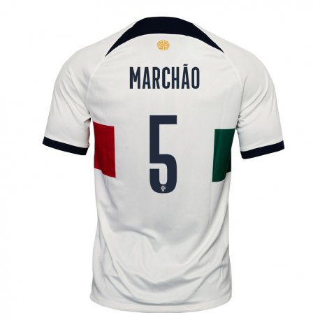 Kandiny Hombre Camiseta Portugal Joana Marchao #5 Blanco 2ª Equipación 22-24 La Camisa Chile