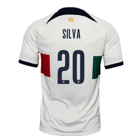 Kandiny Hombre Camiseta Portugal Fabio Silva #20 Blanco 2ª Equipación 22-24 La Camisa Chile