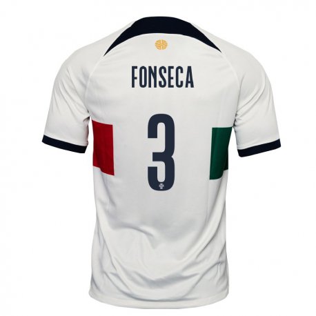 Kandiny Hombre Camiseta Portugal Joao Fonseca #3 Blanco 2ª Equipación 22-24 La Camisa Chile