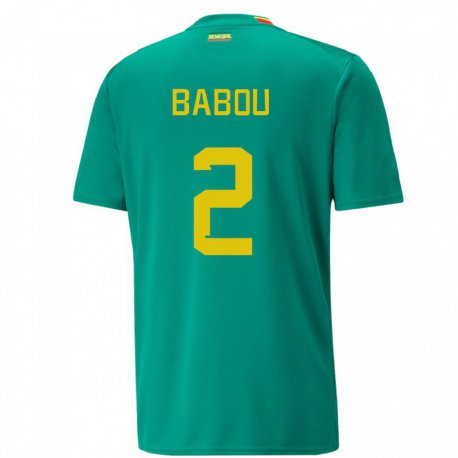 Kandiny Hombre Camiseta Senegal Marieme Babou #2 Verde 2ª Equipación 22-24 La Camisa Chile