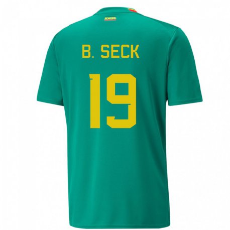 Kandiny Hombre Camiseta Senegal Bineta Korkel Seck #19 Verde 2ª Equipación 22-24 La Camisa Chile
