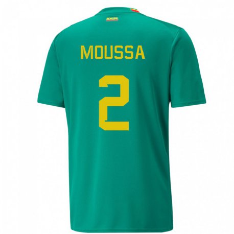 Kandiny Hombre Camiseta Senegal Moussa N Diaye #2 Verde 2ª Equipación 22-24 La Camisa Chile