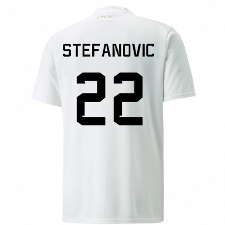 Kandiny Hombre Camiseta Serbia Dejana Stefanovic #22 Blanco 2ª Equipación 22-24 La Camisa Chile