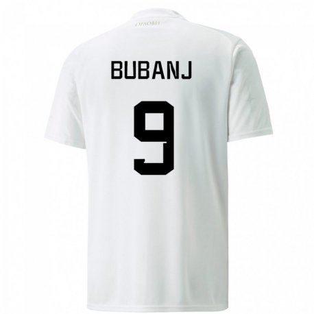 Kandiny Hombre Camiseta Serbia Mateja Bubanj #9 Blanco 2ª Equipación 22-24 La Camisa Chile
