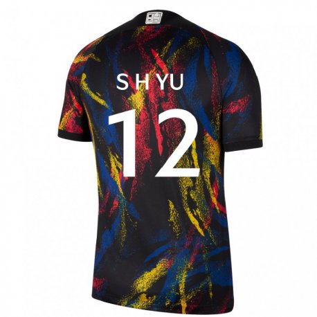 Kandiny Hombre Camiseta Corea Del Sur Yu Seung Hyun #12 Multicolor 2ª Equipación 22-24 La Camisa Chile