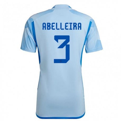 Kandiny Hombre Camiseta España Teresa Abelleira #3 Cielo Azul 2ª Equipación 22-24 La Camisa Chile