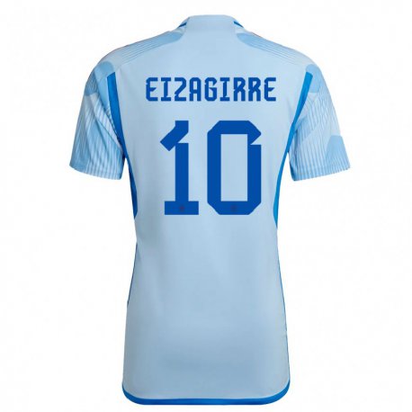 Kandiny Hombre Camiseta España Nerea Eizagirre #10 Cielo Azul 2ª Equipación 22-24 La Camisa Chile