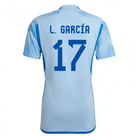 Kandiny Hombre Camiseta España Lucia Garcia #17 Cielo Azul 2ª Equipación 22-24 La Camisa Chile