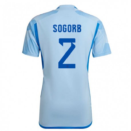 Kandiny Hombre Camiseta España Carles Sogorb #2 Cielo Azul 2ª Equipación 22-24 La Camisa Chile
