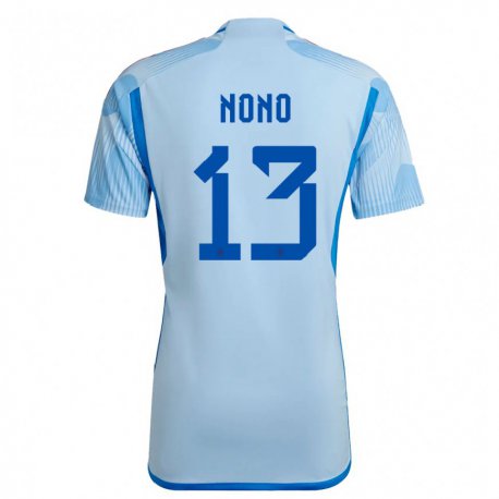 Kandiny Hombre Camiseta España Nono #13 Cielo Azul 2ª Equipación 22-24 La Camisa Chile
