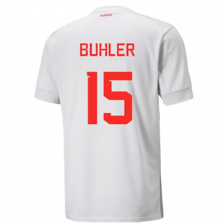 Kandiny Hombre Camiseta Suiza Luana Buhler #15 Blanco 2ª Equipación 22-24 La Camisa Chile