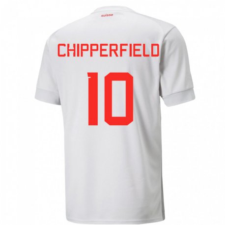 Kandiny Hombre Camiseta Suiza Liam Chipperfield #10 Blanco 2ª Equipación 22-24 La Camisa Chile