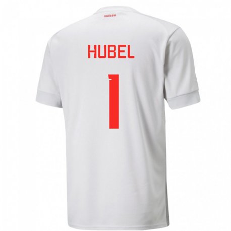Kandiny Hombre Camiseta Suiza Marvin Hubel #1 Blanco 2ª Equipación 22-24 La Camisa Chile