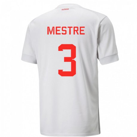 Kandiny Hombre Camiseta Suiza Luis Mestre #3 Blanco 2ª Equipación 22-24 La Camisa Chile