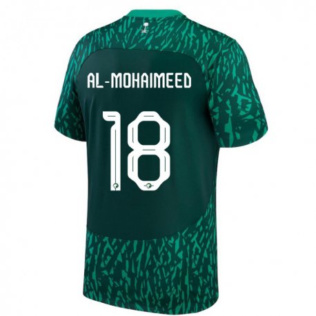 Kandiny Hombre Camiseta Arabia Saudita Samer Al Mohaimeed #18 Verde Oscuro 2ª Equipación 22-24 La Camisa Chile