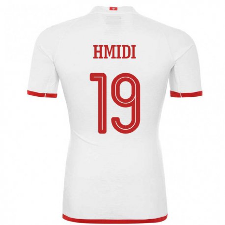 Kandiny Hombre Camiseta Túnez Baraket Hmidi #19 Blanco 2ª Equipación 22-24 La Camisa Chile