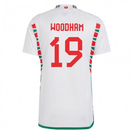 Kandiny Hombre Camiseta Gales Lily Woodham #19 Blanco 2ª Equipación 22-24 La Camisa Chile