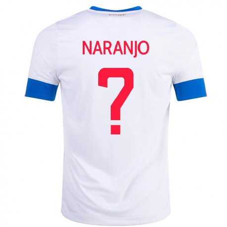 Kandiny Hombre Camiseta Costa Rica Andry Naranjo #0 Blanco 2ª Equipación 22-24 La Camisa Chile