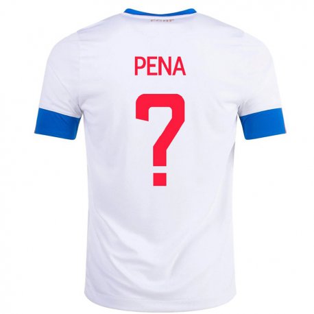 Kandiny Hombre Camiseta Costa Rica Randy Pena #0 Blanco 2ª Equipación 22-24 La Camisa Chile