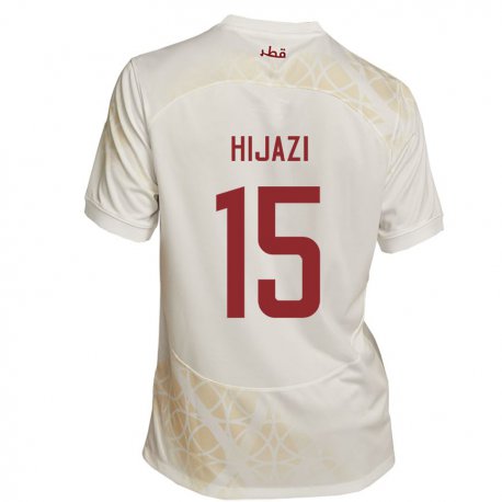 Kandiny Hombre Camiseta Catar Asalet Hijazi #15 Beis Dorado 2ª Equipación 22-24 La Camisa Chile