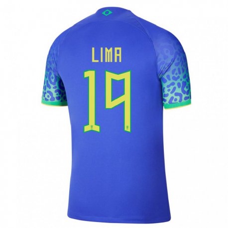 Kandiny Hombre Camiseta Brasil Felipe Lima #19 Azul 2ª Equipación 22-24 La Camisa Chile