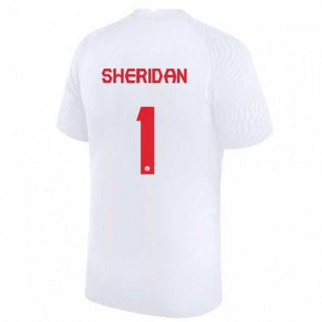 Kandiny Hombre Camiseta Canadá Kailen Sheridan #1 Blanco 2ª Equipación 22-24 La Camisa Chile