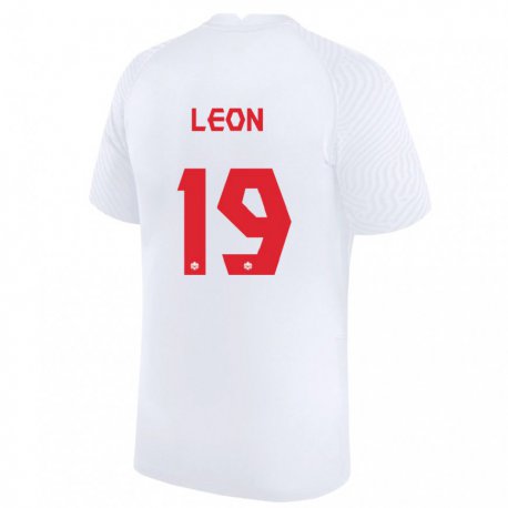 Kandiny Hombre Camiseta Canadá Adriana Leon #19 Blanco 2ª Equipación 22-24 La Camisa Chile