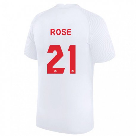 Kandiny Hombre Camiseta Canadá Jade Rose #21 Blanco 2ª Equipación 22-24 La Camisa Chile
